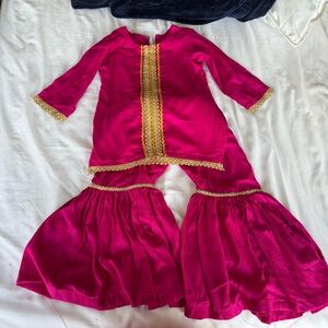 Kids Pink and Gold Sharara 6T